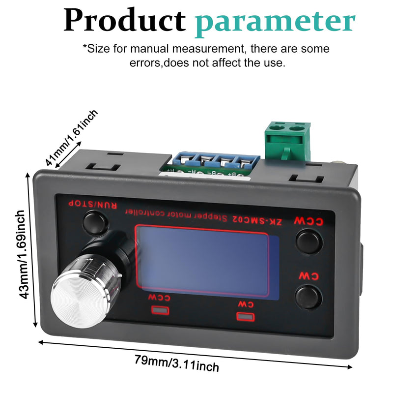 [Australia - AusPower] - Nizirioo Stepper Motor Driver: Forward/Reverse Driver Control, Pulse Speed Angle Control Module for NEMA 17 23 Motor, Stepper Motor Control, Integrated Board, Adjustable with HD Display 