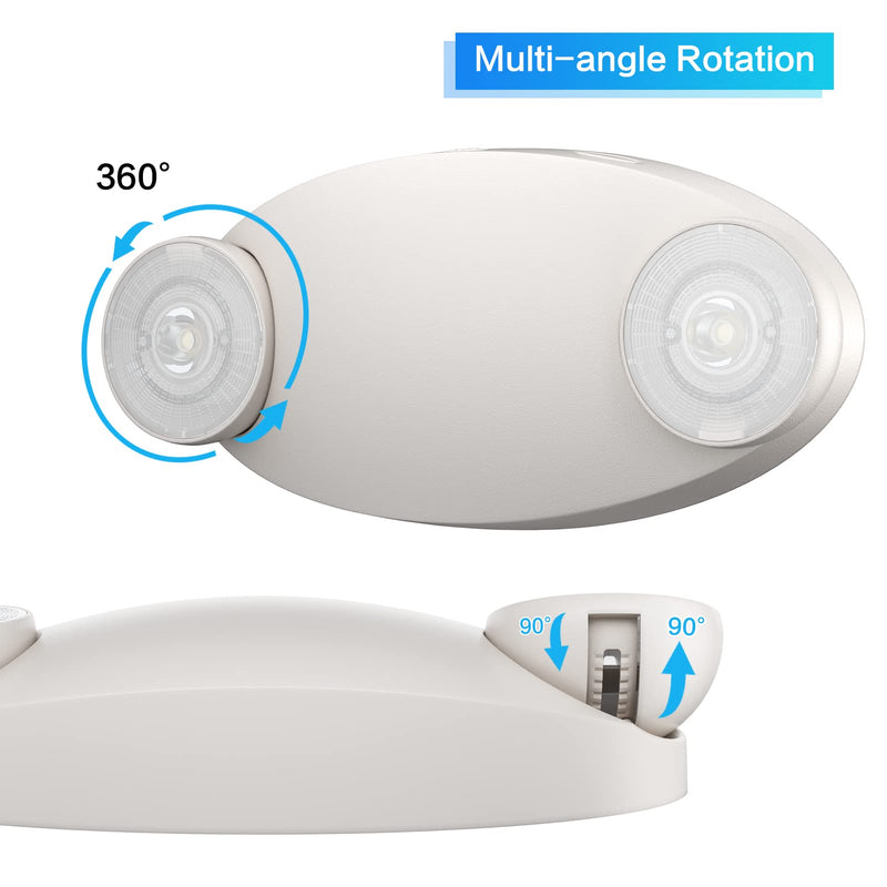 1 Pack LED Emergency Light with Battery Backup-Adjustable 2 LED Bug Eye Head Emergency Lighting -UL Certified 120-220VAC Emergency Exit Lighting Fixtures for Business/Home. 1 Pack