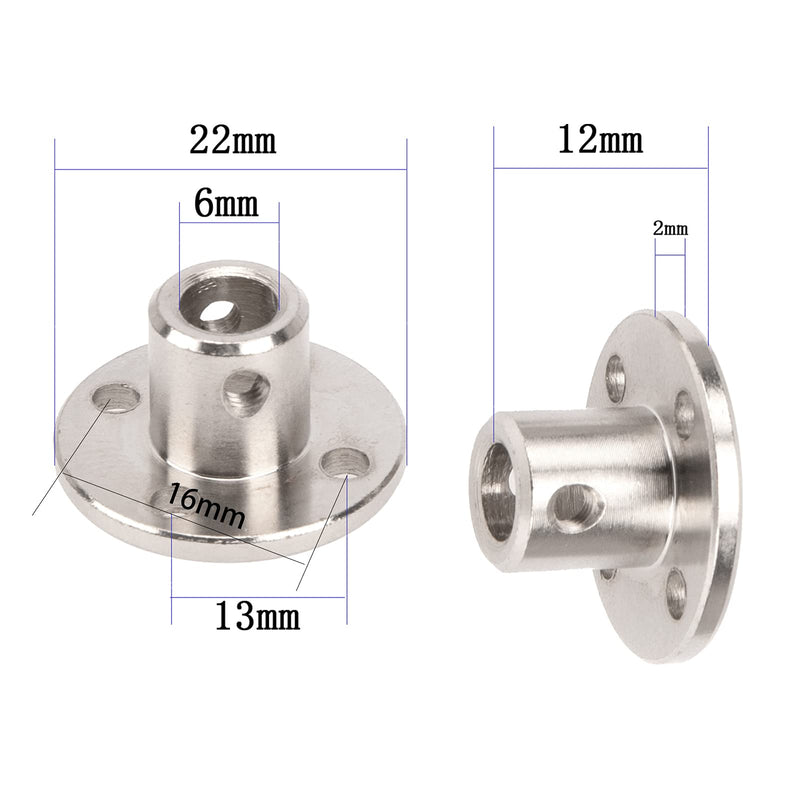 [Australia - AusPower] - 5Pack Vgoohobby Flange Shaft Coupling Connector,Rigid Guide Shaft Support Coupler Shaft Axis Joint for DIY RC Model Motors (6mm) 6mm 