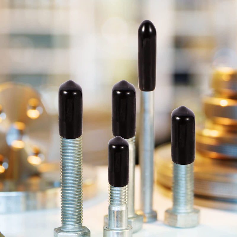 [Australia - AusPower] - Aleric 163pcs Rubber End Caps,Round Bolt Covers Caps,Vinyl End Cap Screw Thread Protectors,Rubber Screw Cover Bolt Cap for Metal Tube Rod Bolt in Size 2mm 3mm 4.5mm 6mm 7mm 8mm 9mm 12mm 20mm(Black) 
