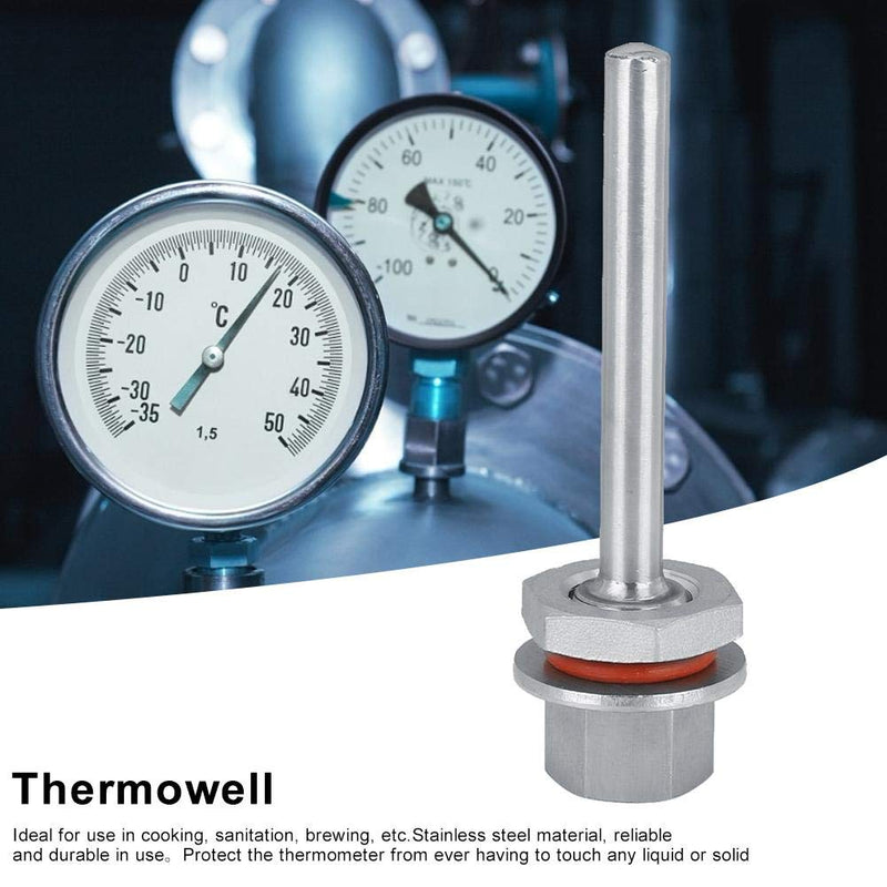 [Australia - AusPower] - Mumusuki 4 Inch Stainless Steel 1/2in Weldless Stainless Steel Thermowell Kit Homebrew Fitting Accessories 