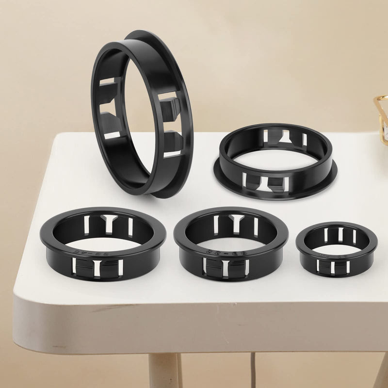 [Australia - AusPower] - 58PCS Round Cable Snap Bushing Grommet, Black Snap in Cable Grommet Protector 4 Size 1", 1/1-2", 1/3-4", 2" 