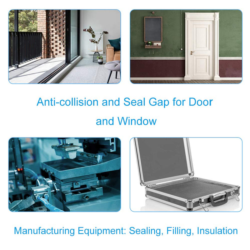 2 Rolls Foam Tape Weatheratrip for Door Window Insulation, Single Sided Foam Strips Adhesive, High Density Foam Seal Tape, Closed Cell Foam Seal Strip Tape(1/2"Wx1/4"Tx32FT, Black) 1/2"W x 1/4"T x 32FT