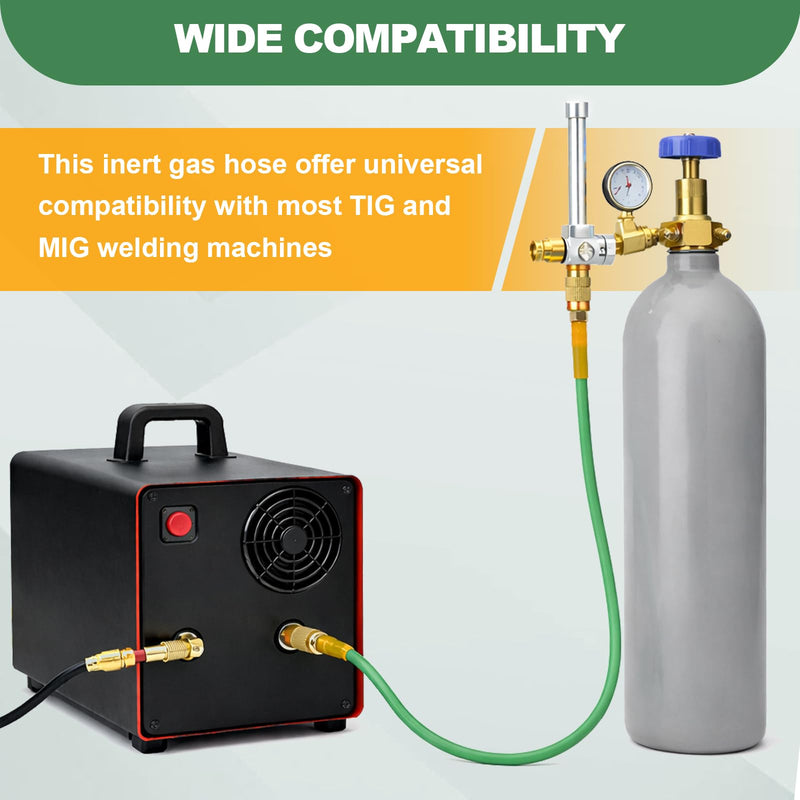[Australia - AusPower] - 8.2FT Argon Gas Hose, Inert Gas Welding Hoses for MIG/TIG Welding Regulator, Argon CO2 Gas Regulator Adapter Hose for MIG/TIG Welder Flowmeter 1/4", 5/8" UNF-18RH Argon Gas Fitting for MIG, TIG, Etc 8.2FT 