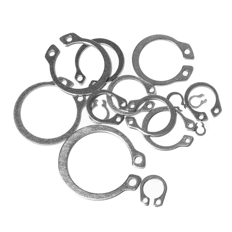 225Pcs External Retaining Rings Snap Rings Assortment Kit, 304 Stainless Steel External C-Clip Set, 15 Sizes Circlip Snap Rings M3 - M25… 225pcs C-clip stainless steels