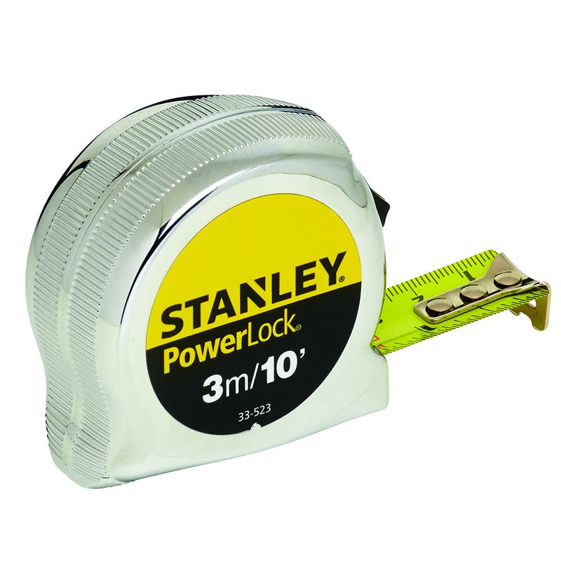 Stanley STA033523 Micro Powerlock Classic Tape, Dual Scale, 3m Length x 19mm Width Multi 3 m