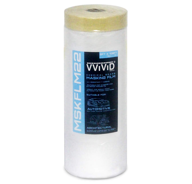 VViViD Chemical Grade Heavy-Duty Self-Adhesive Tape and Drape Masking Film Plastic Drop Cloth (5ft x 108ft)