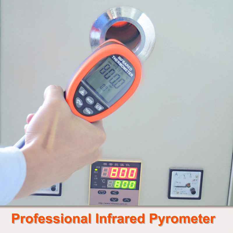 [Australia - AusPower] - BTMETER BT-1500 Pyrometer 30:1 Industrial Laser Thermometer Gun, -58? to 2732? Non Contact High Temp Infrared Thermometer Digital IR Temperature Gauge Orange(NOT for Human Temp Test) BT-1500 Orange 