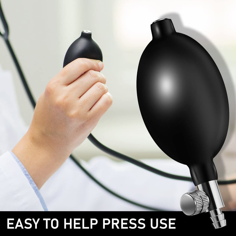 [Australia - AusPower] - 6 Pieces Pressure Bulb Replacement Inflation Bulb Pump Adjustable Hand Squeeze Pump Manual Sphygmomanometer with Air Release Valve, Black 