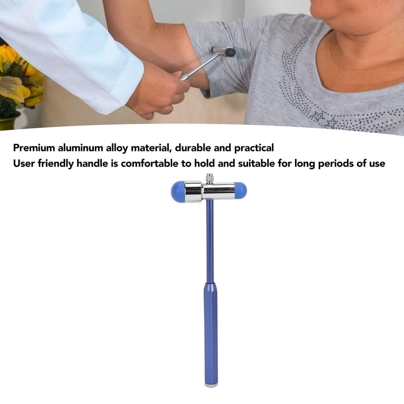 Fyearfly Neurological Reflex Hammer, Tromner Reflex Hammer Made of Aluminum Alloy, Neurological Reflex Diagnostic Hammer with Humanized Handle for Reflex Tests (Blue)