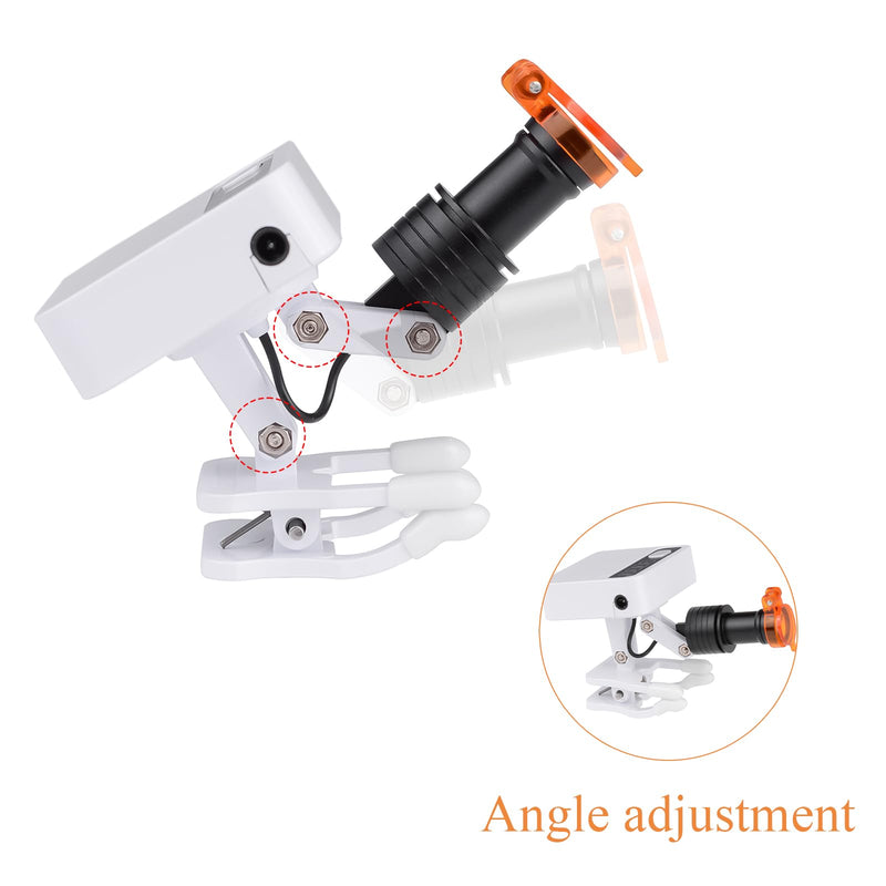 [Australia - AusPower] - Dental 5W Adjustable Headlamp LED Headlight Clip Magnetic Square Light with 2 Batteries for Surgical Magnification Binocular 