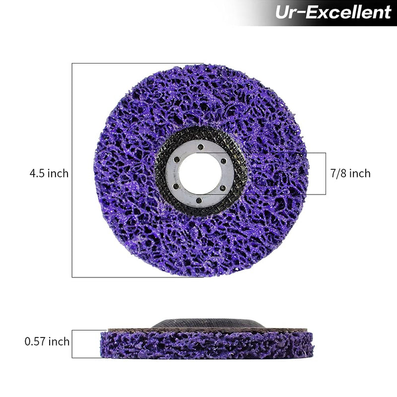 [Australia - AusPower] - Ur-Excellent 4-1/2" x7/8'' Stripping Discs Rust Remover Wheel Remove Paint and Oxidation Poly Strip Wheel Disc Abrasive Angle Grinding Wheel - 5 Pack(Purple) 4-1/2" x 7/8'' 5.0 