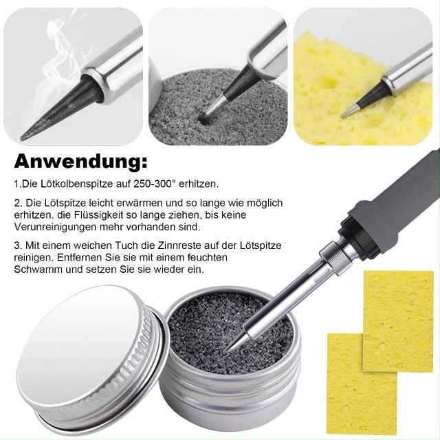 900M-T Soldering Tips, Pack of 12 Soldering Iron Tips & Soldering Tip Cleaner | Ersatzlötspitzen für Lötstationen, Bleifreie Lötkolben Lötspitze für Lötpistole, Lötstation & Schweißen, Löten (Silber)