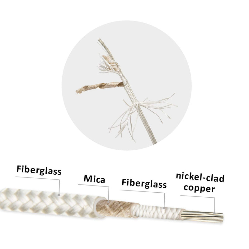 Bryne Mica High Temperature Wire -60~450 Degree C,Strands of Nickel Plated Copper Wire,Insulation by Mica and Fiberglass,Used in Harsh environments (AWG10 10Ft) AWG10 10Ft