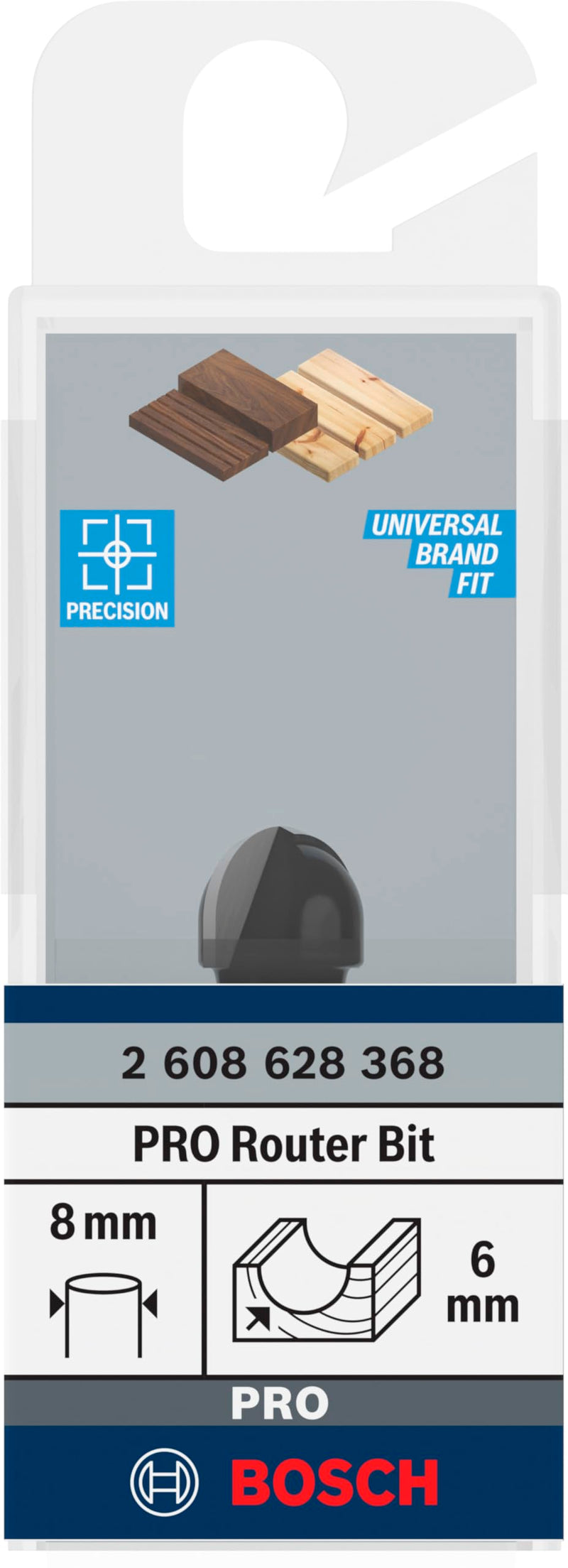 [Australia - AusPower] - Bosch 2608628368 Core Box Bit, Silver/Black, 8 x 12 x 40 mm L 6 mm Diameter: 12 mm 