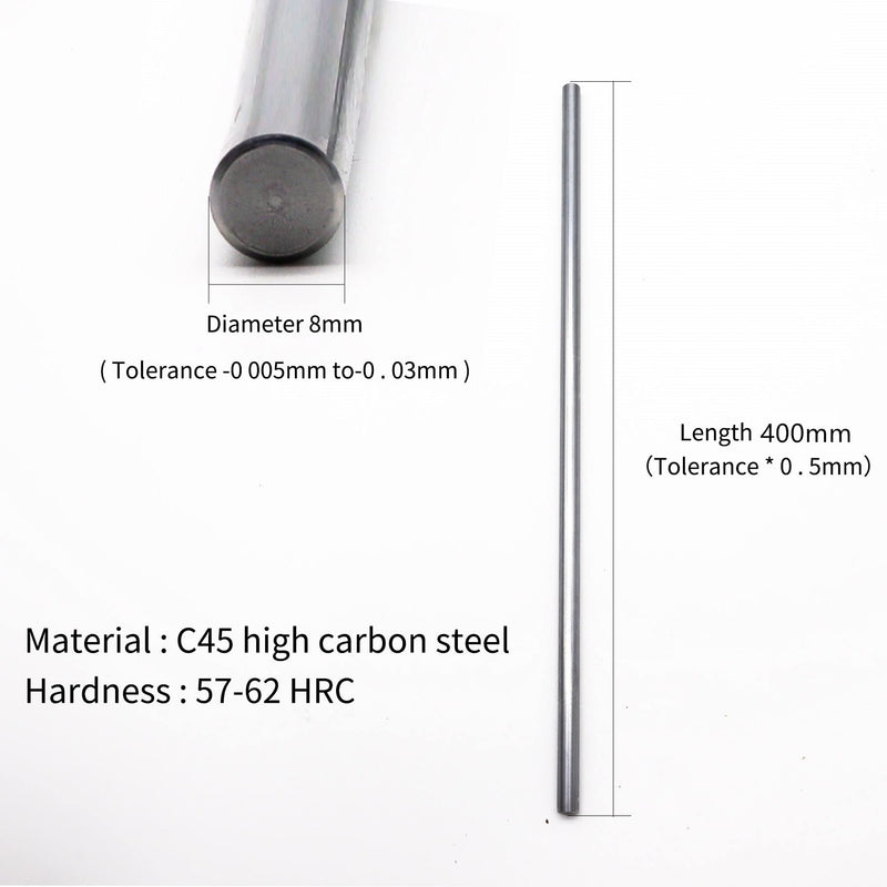 [Australia - AusPower] - 4PCS 8mmx 400mm (0.32" x 15.75") Case Hardened Chrome Plated Linear Motion Rods Linear Rail Rod Shaft for 3D Printer, DIY, CNC - Metric h8 Tolerance Type4(4pcs rods) 