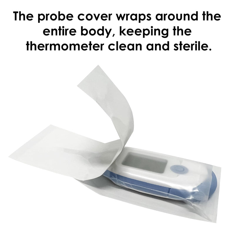 [Australia - AusPower] - 100pcs Disposable Digital Thermometer Probe Covers for Accurate and Hygienic Rectal Thermometer Measurements, Wrap Around The Thermometer's Entire Body 