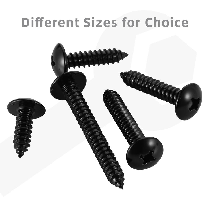 [Australia - AusPower] - #6 x 1/2" Truss Head Wood Screws Sheet Metal Screw, Self Tapping, 18-8 Stainless Steel 304 Black Finish, 100 PCS #6 x 1/2" 