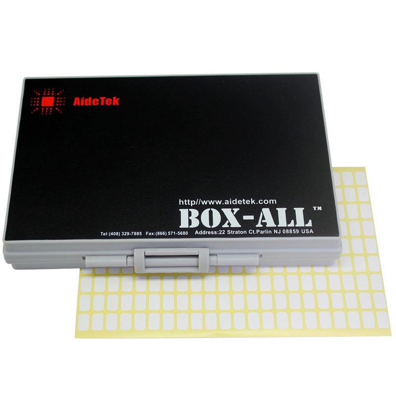AideTek Box-all Enclosure for Surface Mount Components 1206 0805 0603 0402 0201 Size+ 198 White Labels 144 Compartments with Lid Hold up to 300pcs 1206 Resistor Capacitor BOXALL144