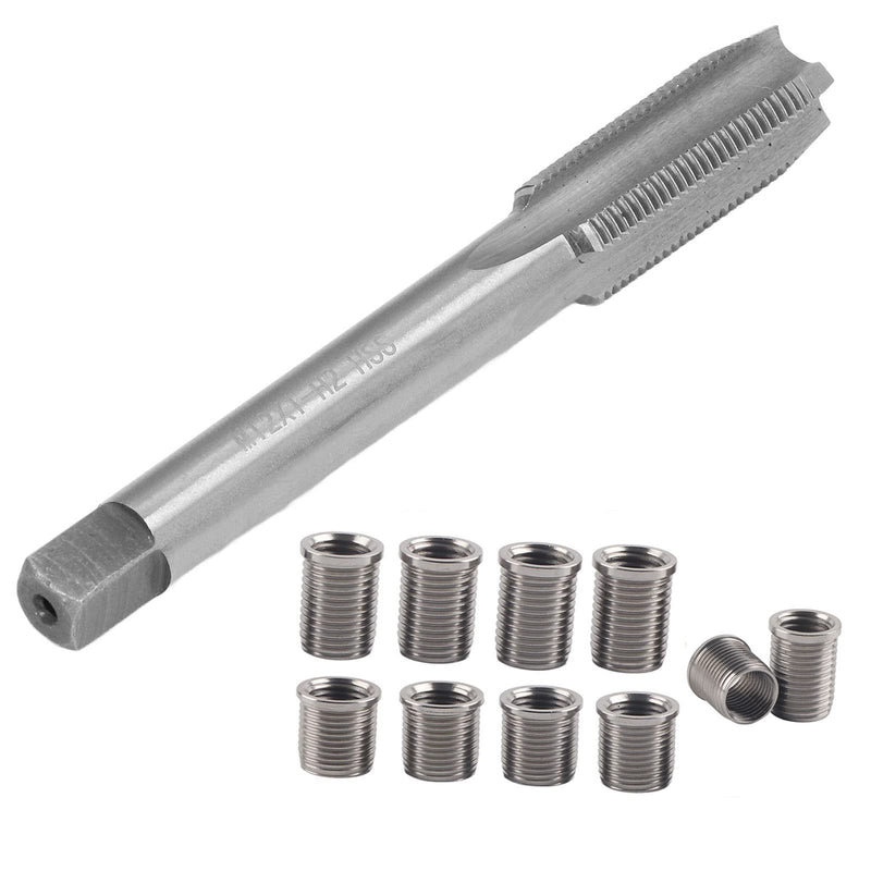 [Australia - AusPower] - Spark Plug Thread Repair kit, M10x1.0 Bolt, M12x1.0 Tap Stainless Steel Repair kit for Automotive Engine M10x1.0 Bolt M12x1.0 Tap 