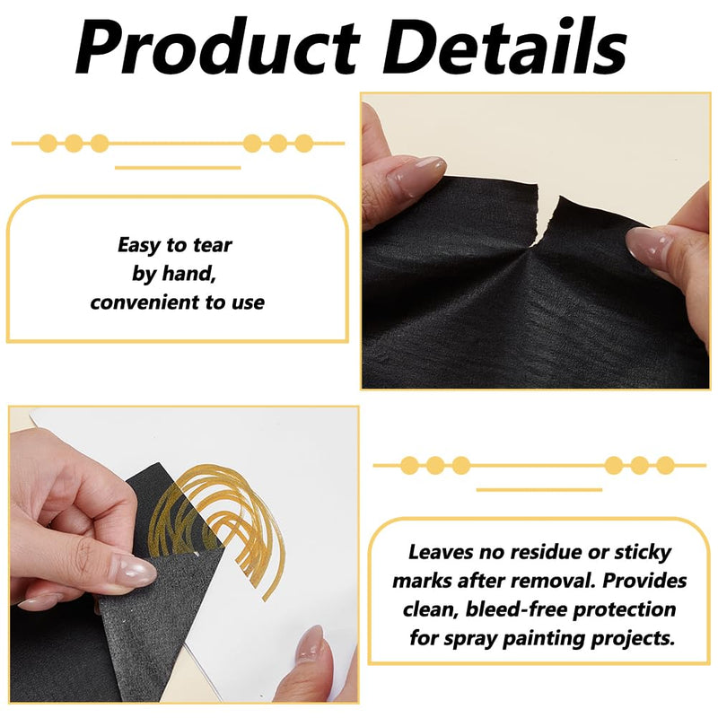 FINGERINSPIRE 30 Yards Black Painter Tape 5.9inch Wide Black Masking Tape Adhesive Ribbon Textured Paper Wide Painters Ribbon Roll for Painting Packaging Windows Protection DIY Crafts Handwork 30 Yardsx5.9Inch 1