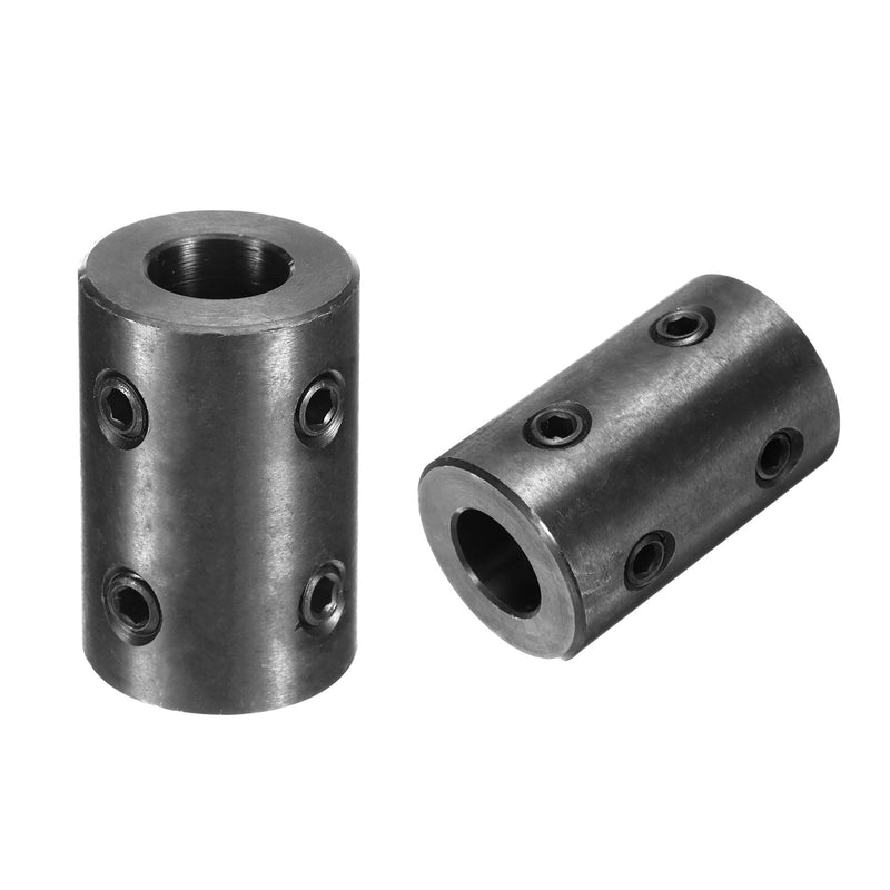 [Australia - AusPower] - uxcell Shaft Coupling 5/8" Bore, 1-1/4" OD, 2" Length, Black Oxide Plated Steel Rigid Coupling, Motor Wheel Coupler, (4 Set Screws) 