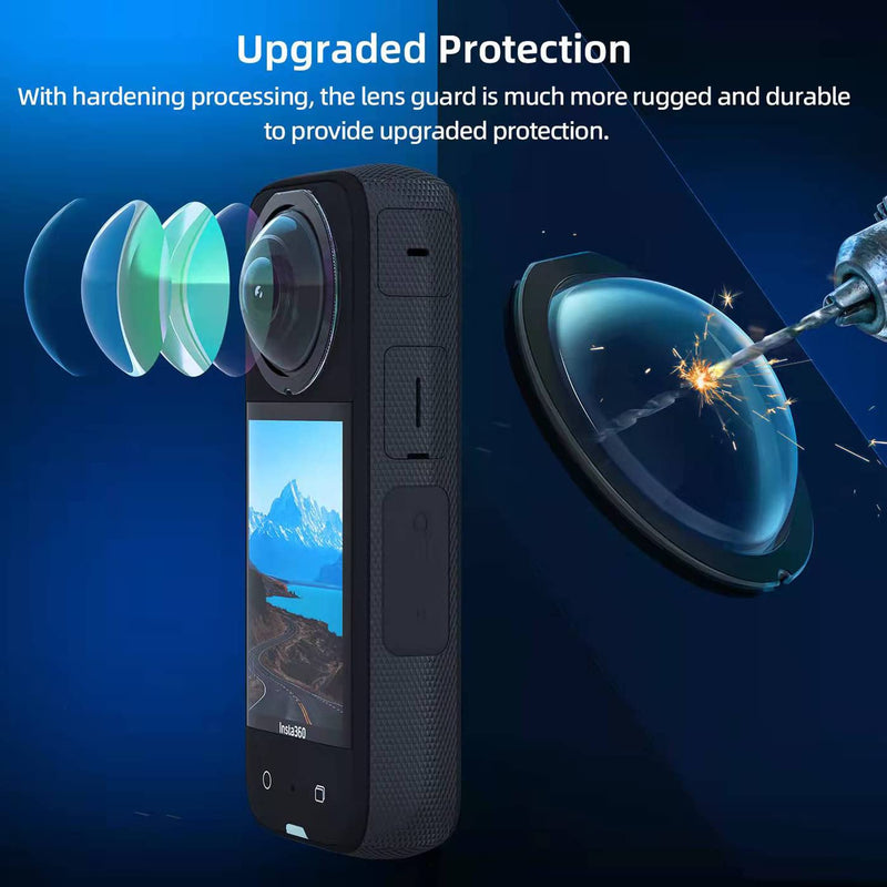 [Australia - AusPower] - Sticky Lens Guard Set Silicone Case Screen Protector for Insta360 X3 X 3 Accessories Kit Anti-scratch Tempered Glass Protective Film Soft Bag Sleeve Cover 
