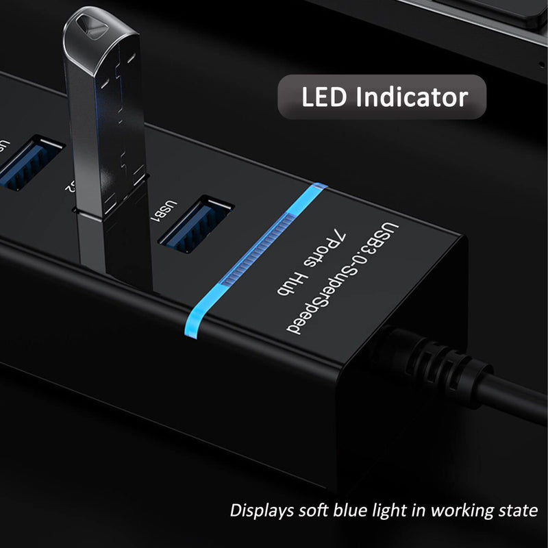 [Australia - AusPower] - USB Hub 3.0, VIENON 7-Port USB Data Hub Splitter for Laptop, PC, MacBook, Mac Pro, Mac Mini, iMac, Surface Pro and More USB Devices Expand 7 USB 