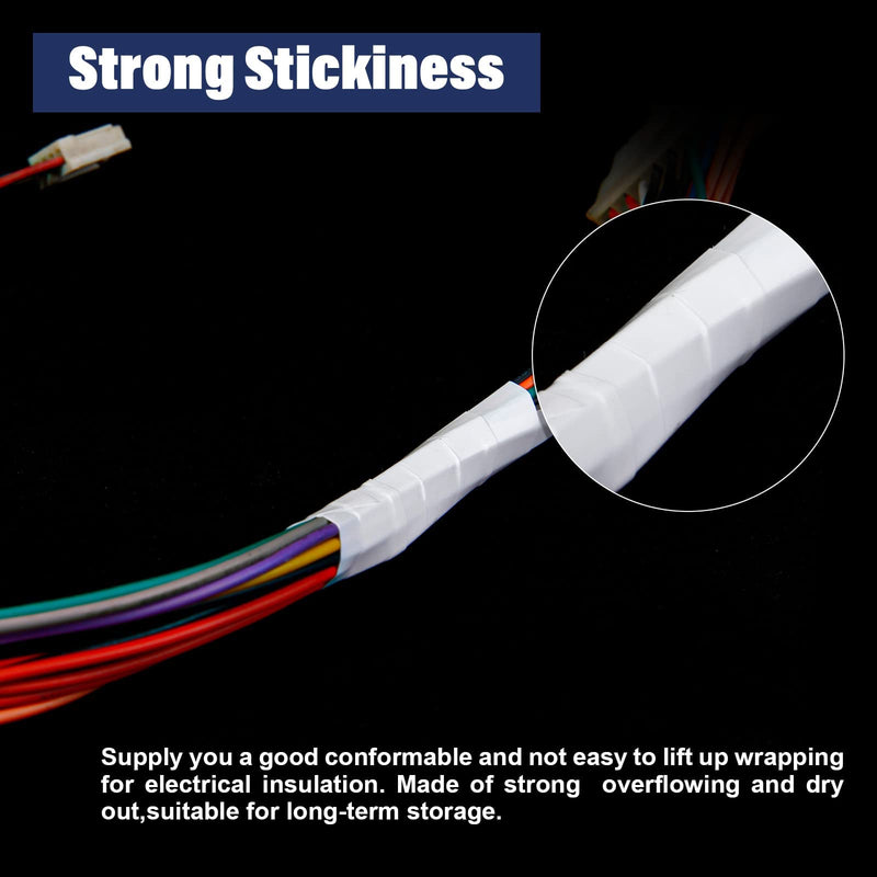 [Australia - AusPower] - White Electrical Tape Vinyl - 3/4 Inch 65 Feet Professional Insulating PVC Electric Tape Flame Retardant Waterproof For All Weather Under 600V Home Outdoor Indoor Wire Insulation Use 2 Rolls Packed White 