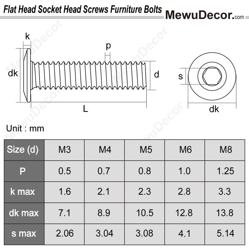 [Australia - AusPower] - Screw Post Fit for 5/16" (8mm) Hole Dia, Male M6 x 45mm Belt Buckle Binding Bolts Furniture Screws, 304 Stainless Steel 18-8, 10 Sets 
