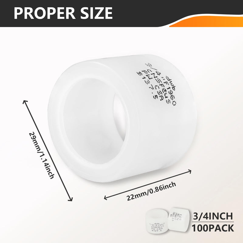 [Australia - AusPower] - 100-Pack 3/4 Inch Pex Expansion Ring, Expansion Sleeve for PEX-A Fittings and Pipes, ASTM F1960 100 Pack 