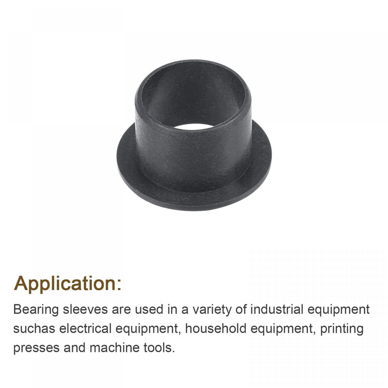 [Australia - AusPower] - uxcell Flanged Sleeve Bearings 14mm Bore 16mm OD 12mm Length POM Wrapped Oilless Bushings Black 2pcs 14x16x12mm 