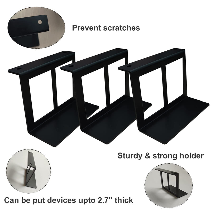 [Australia - AusPower] - PIAOLGYI Under Desk Laptop Holder Mount with Screw,Bracket Devices Upto 2.7" Under Desk Mount for PS4,Xbox Series S,Xbox One S,Cable Box,Laptop & More（3 Pcs） 2.7" 