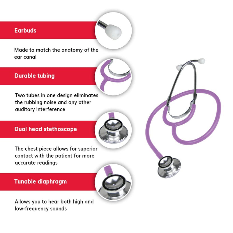 [Australia - AusPower] - Ever Ready First Aid Dual Head Stethoscope - Lavender 