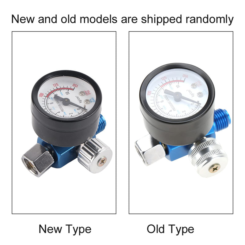[Australia - AusPower] - Compressed Air Regulator Pressure Gauge, 1/4 Inch Air Pressure Regulator Pressure Gauge for Spray Painting Gun, Adjustable Range 0-10 Bar Pressure Regulator with Pressure Gauge (0-150 PSI) 