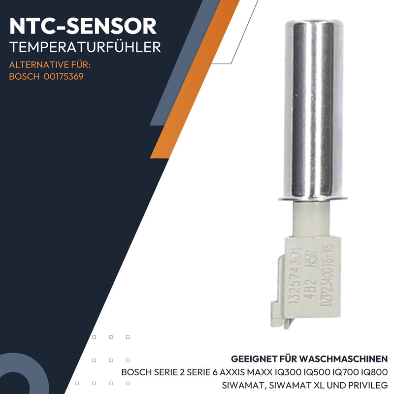 Kenekos - Temperature Sensor NTC Sensor Compatible with Washing Machine Bosch Siemens Series 6 Maxx IQ300 IQ500 IQ700 IQ800 VarioPerfect Siwamat Neff Constructa Balay Alternative for 00175369/175369