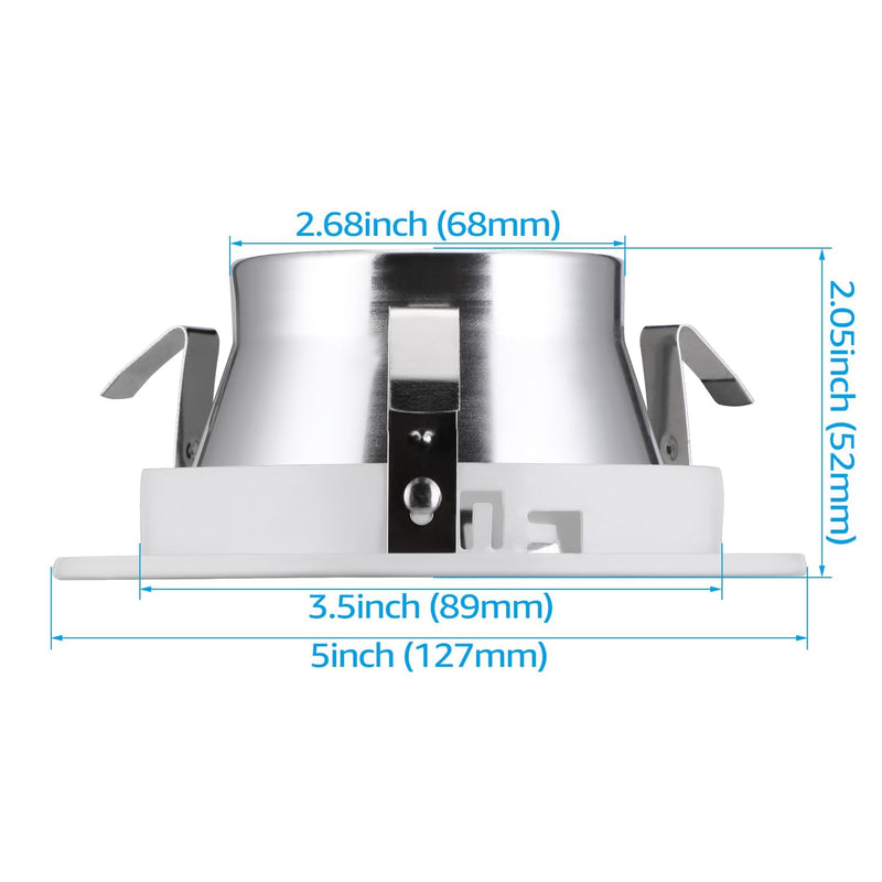 TORCHSTAR 4 Inch Brighter Classic Recessed Light Trim, Metal Step Baffle, Fit Halo/Juno Remodel Housing, 4 Inch Can Light Trim for PAR16, PAR20, BR20, Aluminum Reflector, Pack of 6