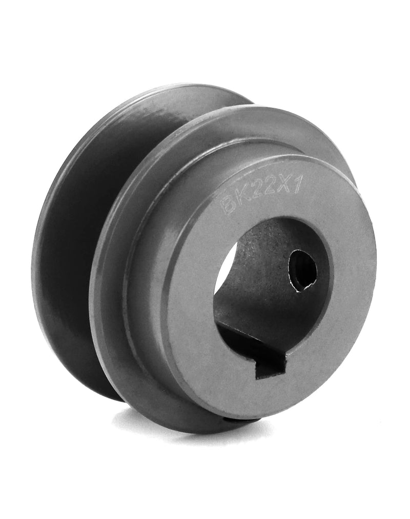 [Australia - AusPower] - QWORK BK221 V-Belt Pulley, 1" Bore, 2.35" OD V-Belt Sheave, Cast Iron, 1 Groove, 4L/A or 5L/B V-Belt 