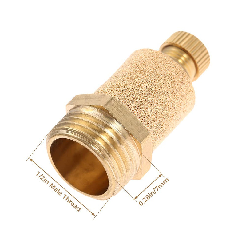 [Australia - AusPower] - Mtsooning 10PCS 1/2Inch Pneumatic Muffler Filter, Brass Flow Control Silencer, Sintered Bronze Exhaust Silencer Fitting NPT BSL-03 