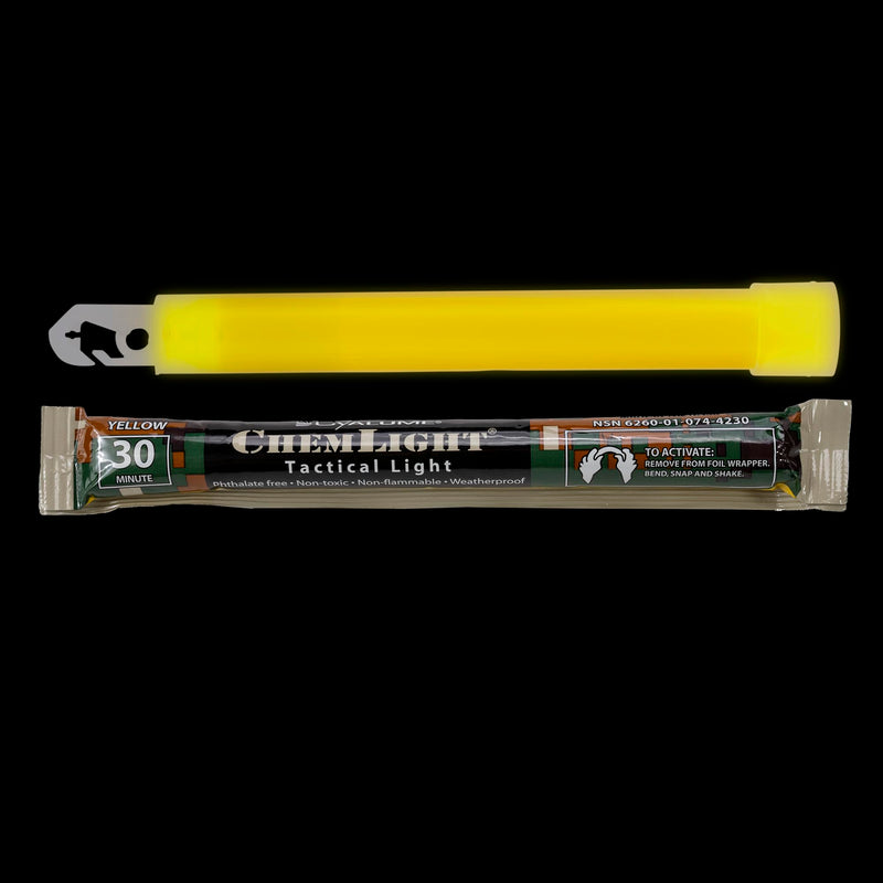 [Australia - AusPower] - Cyalume - 9-42300 ChemLight Military Grade Chemical Light Sticks – 30 Minute Duration Light Sticks Provide Intense Light, Ideal as Emergency or Safety Lights and Much More, Standard Issue for U.S. Military Personnel – Yellow, 6” Long (Pack of 10) 