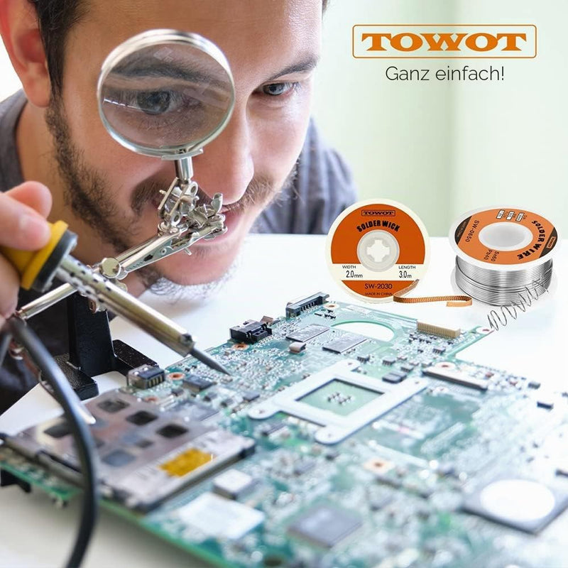 TOWOT Solder Wick, Desoldering Wire, Flux Wick and Desoldering Braids - Efficient and Professional Solder Removal Solder Solder 49.21 ft