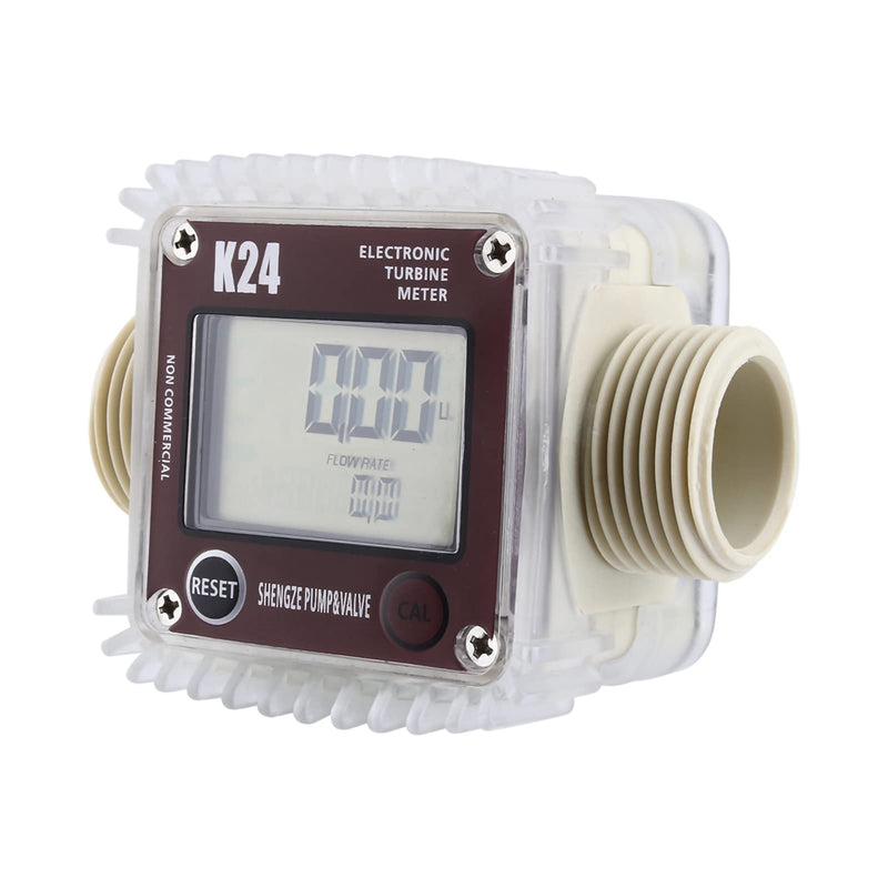 [Australia - AusPower] - Fuel Meter K24 Digital Fuel Flowmeter with LCD Display for Chemicals Liquid Water Red 