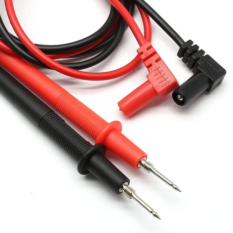 [Australia - AusPower] - 2pcs Multimeter Test Leads, Electrical Meter Test Leads Probe, Right Angle Banana Plug, CAT III 1000V 10A Digital Multimeters Cables (Black, Red) 