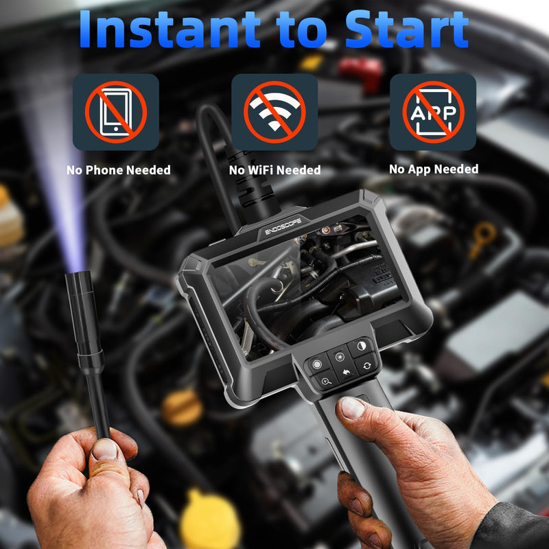 [Australia - AusPower] - Endoscope Camera with Light - IP67 Waterproof Borescope Camera with 8 Adjustable LED Lights | 4.3" LCD Screen Borescope | HD 1080P Inspection Camera Scope Camera with 16.5ft Semi-Rigid Cord 