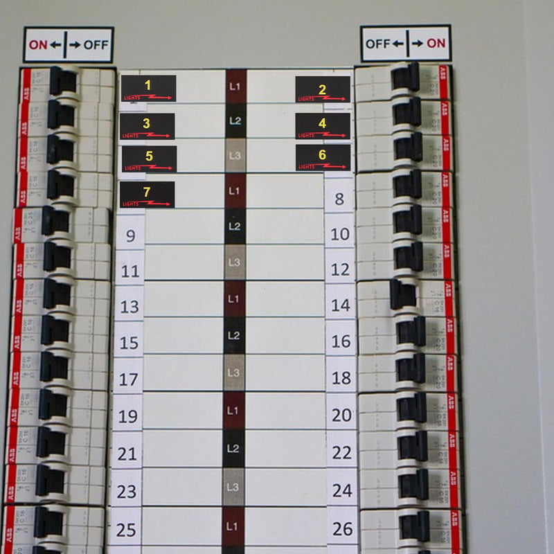 Circuit Breaker Labels Electrical Panel Stickers Self-Adhesive Breaker Box Labels for Organized Electrical Panels 10 Sheets 7.3X6.5 Inches Black