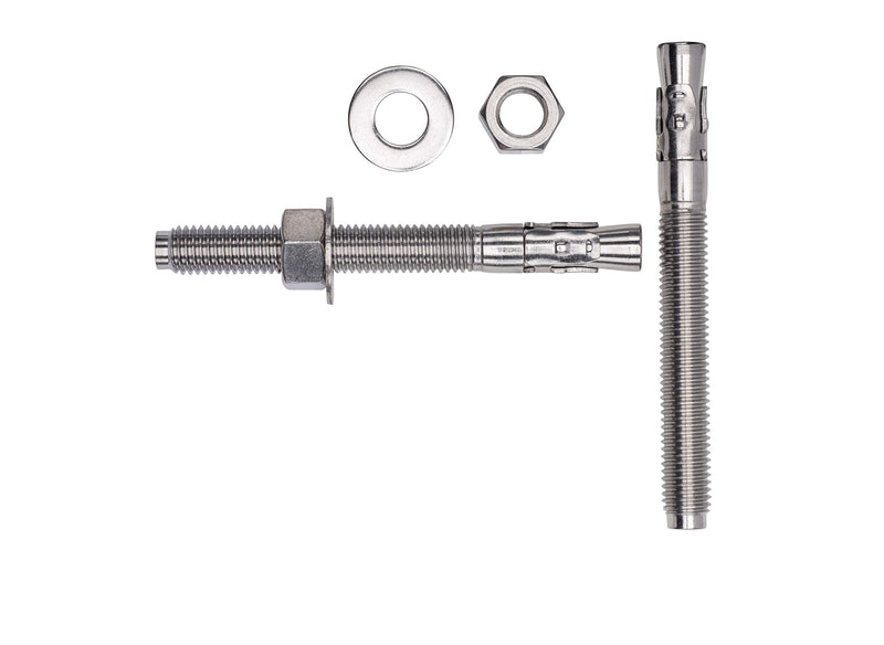 [Australia - AusPower] - Bolt Dropper 1/2" X 5-1/2" Wedge Anchor (5pc), 18-8 Stainless Steel Corrosion Resistant Commercial Grade Washers and Nuts Included Choose Size 1/2" x 5-1/2" 