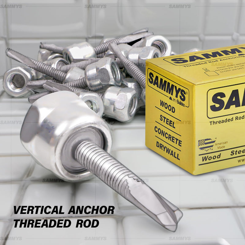 Everflow 8041957-25 3/8" Screw Vertical Threaded Rod Anchor Designed for Steel Structure, Steel with Electro-Zinc, 1/4-14 x 1-1/2" Screw Length (25 Pack) 1/4-14 x 1 1/2'' Screw ROD SIZE 3/8"