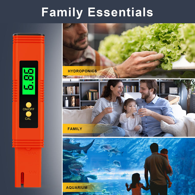 [Australia - AusPower] - 2024 All-New pH Meter for Water - High Accuracy Digital pH Tester (0.01 Precision) with UL Certification and 3 pH Calibration Powders - Ideal for Home Water, Hydroponics, Aquariums, Pools, and More 