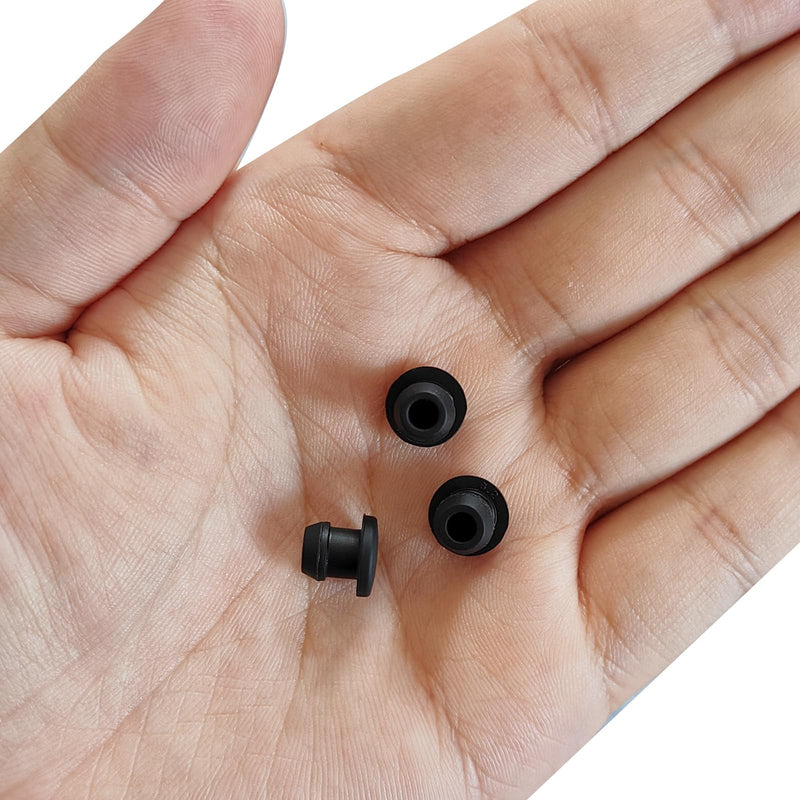 [Australia - AusPower] - MECCANIXITY Silicone Snap in Locking Hole Plugs Rubber Panel Seal Cover Flush Type Panel Round for Kitchen Rubber Bulkheads Waterproof Sealing Plugs 6mm/0.24 Inch Diameter Black,Pack of 20 