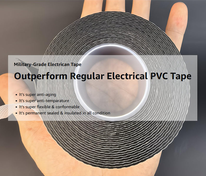 Silicone Butyl Composite Rubber Self-Fusing Tape(1.5" x 20FT) | IP67 Waterproof & 35KV Insulated | Extreme Cold/Hot Resistance | for Plumbing, Hose Repair, Pipe Leak, Electrical Joint, Handlebar Grip 20FT-1ROLL